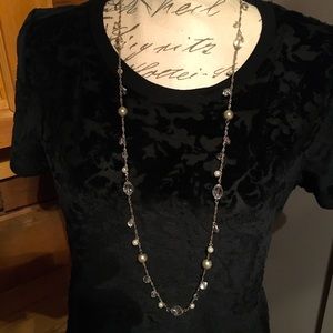 Crystal and Faux Pearl Necklace